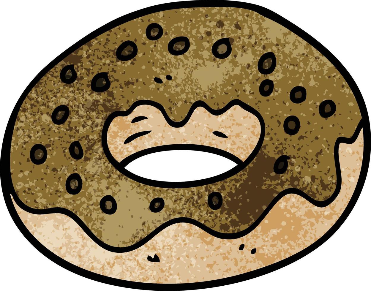 tekenfilm tekening chocola gecoat donut vector