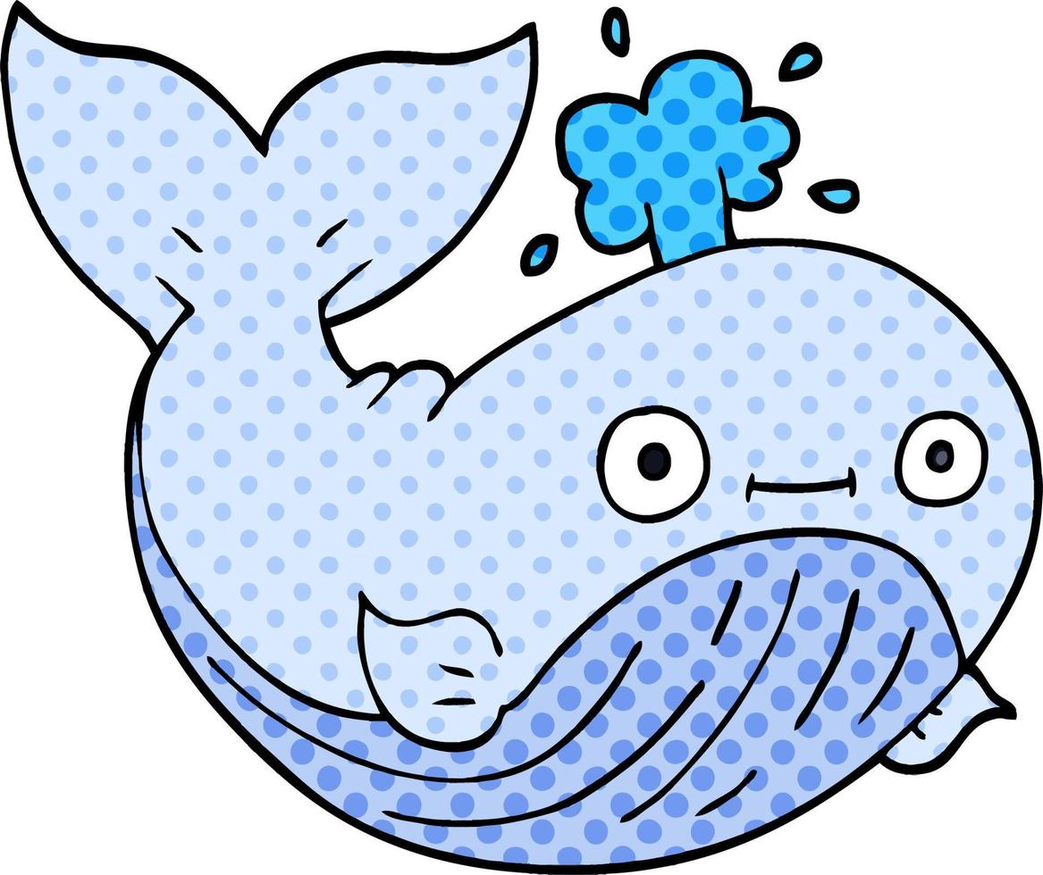 cartoon doodle zeewalvis vector