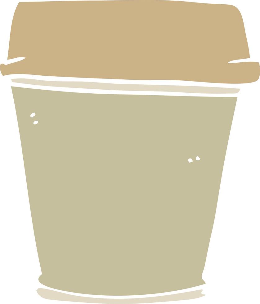 vlak kleur stijl tekenfilm nemen uit koffie vector