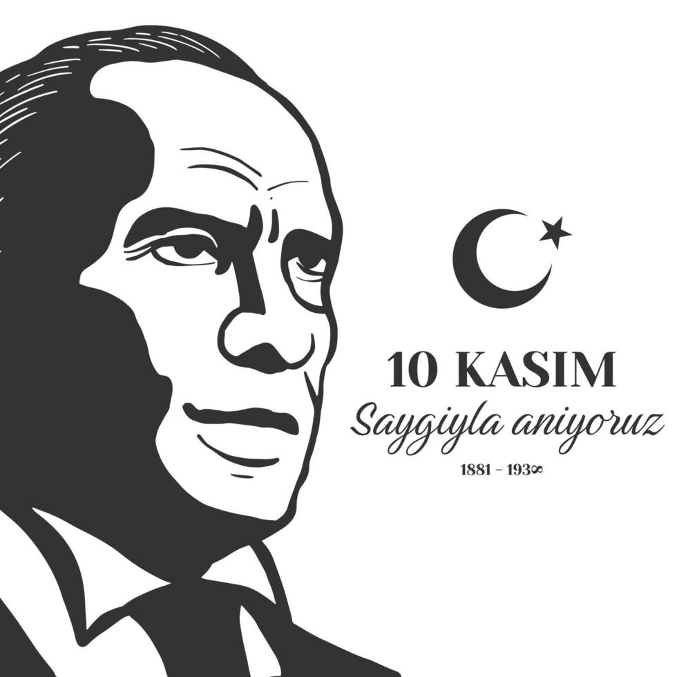 vlak ontwerp 10 kasim saygiyla anyoruz illustratie vector