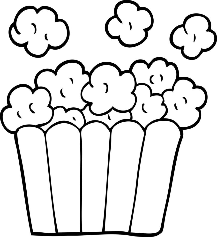 lijn tekening tekenfilm bioscoop popcorn vector