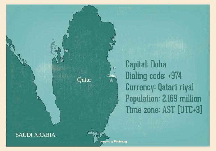 Oude Qatar Kaart Illustratie vector