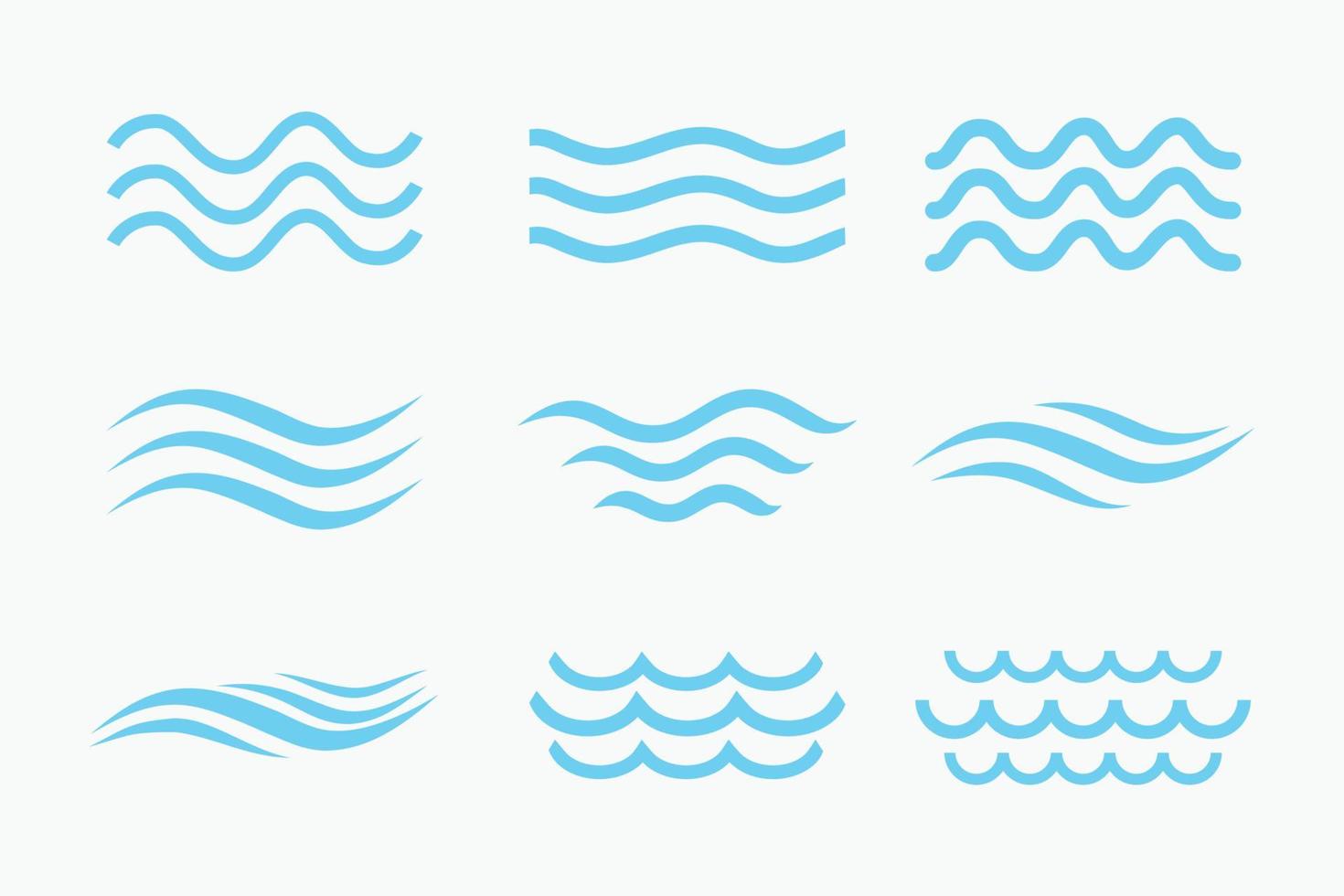 abstract water icoon reeks Aan wit achtergrond. vector
