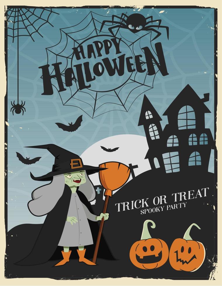 halloween verschrikking nacht partij poster vector