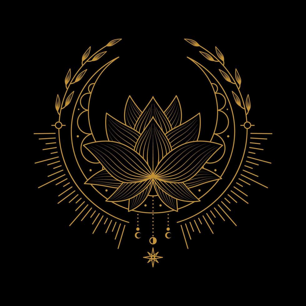 gouden lotus logo ontwerp voor tatoeëren zakelijke of bedrijf vector