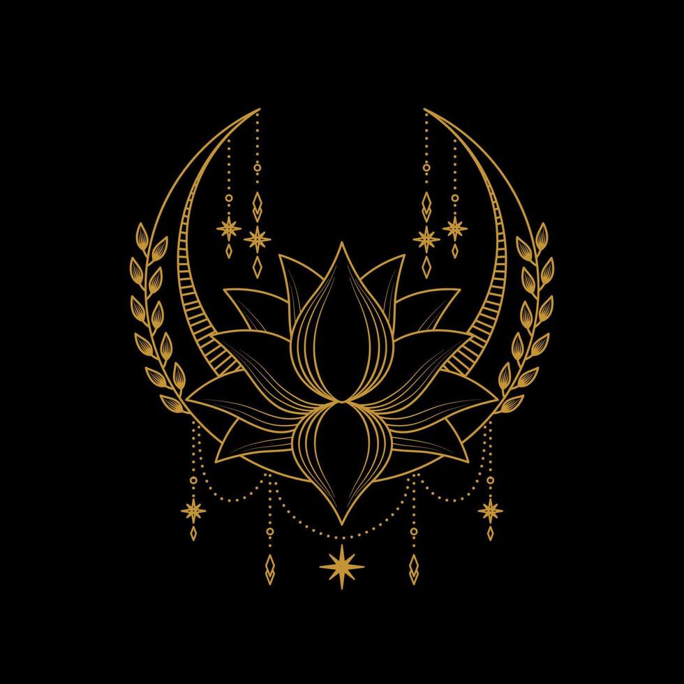 gouden lotus logo ontwerp voor tatoeëren zakelijke of bedrijf vector