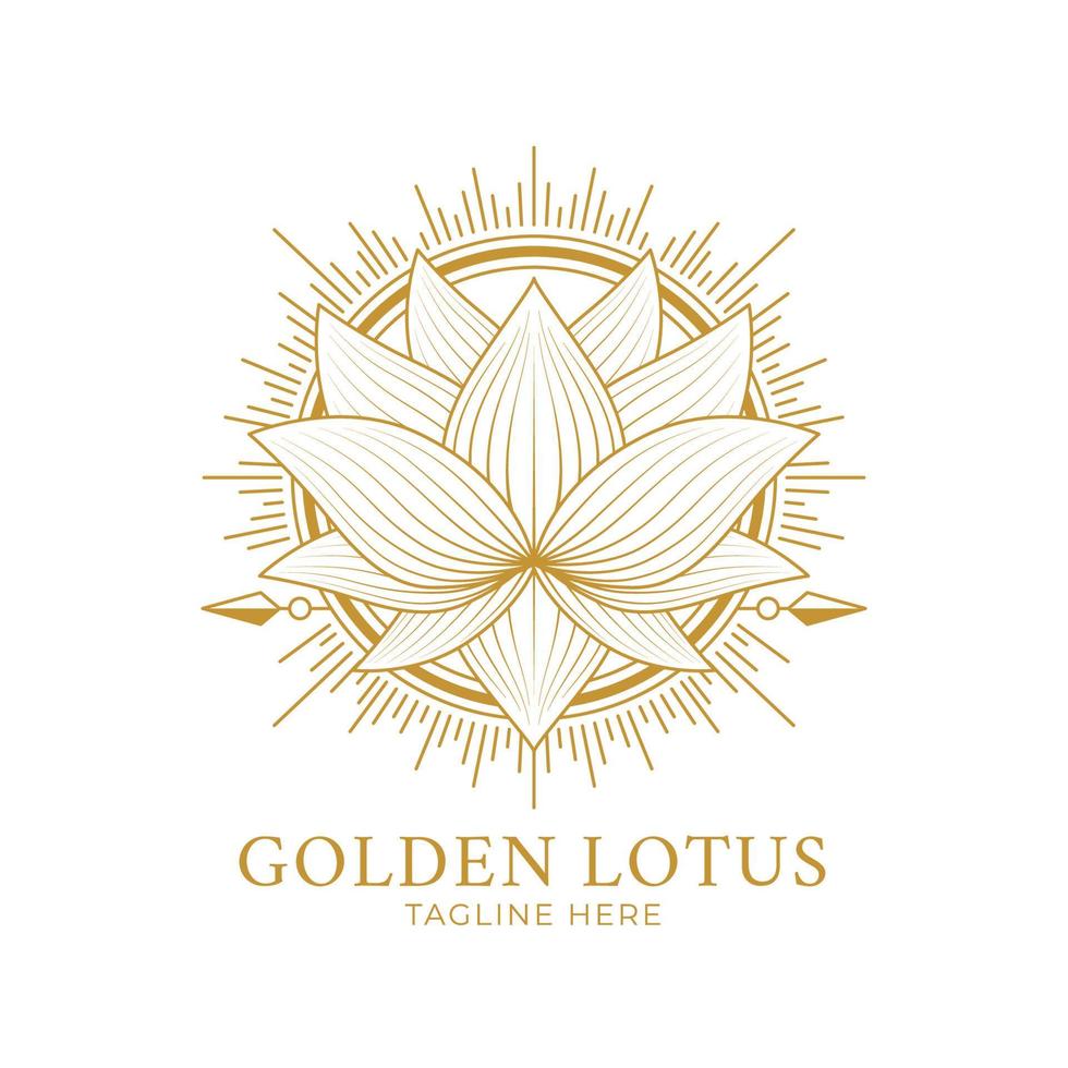 gouden lotus logo ontwerp voor tatoeëren zakelijke of bedrijf vector