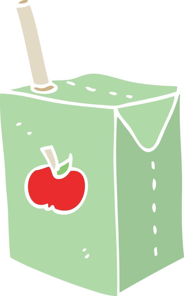 vlak kleur stijl tekenfilm appel sap doos vector