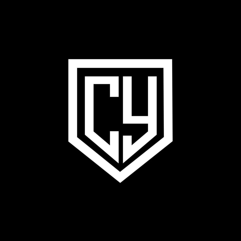 cy brief logo ontwerp met zwart achtergrond in illustrator. vector logo, schoonschrift ontwerpen voor logo, poster, uitnodiging, enz.