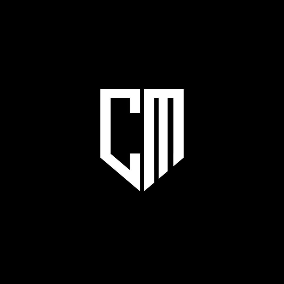 cm brief logo ontwerp met zwart achtergrond in illustrator. vector logo, schoonschrift ontwerpen voor logo, poster, uitnodiging, enz.