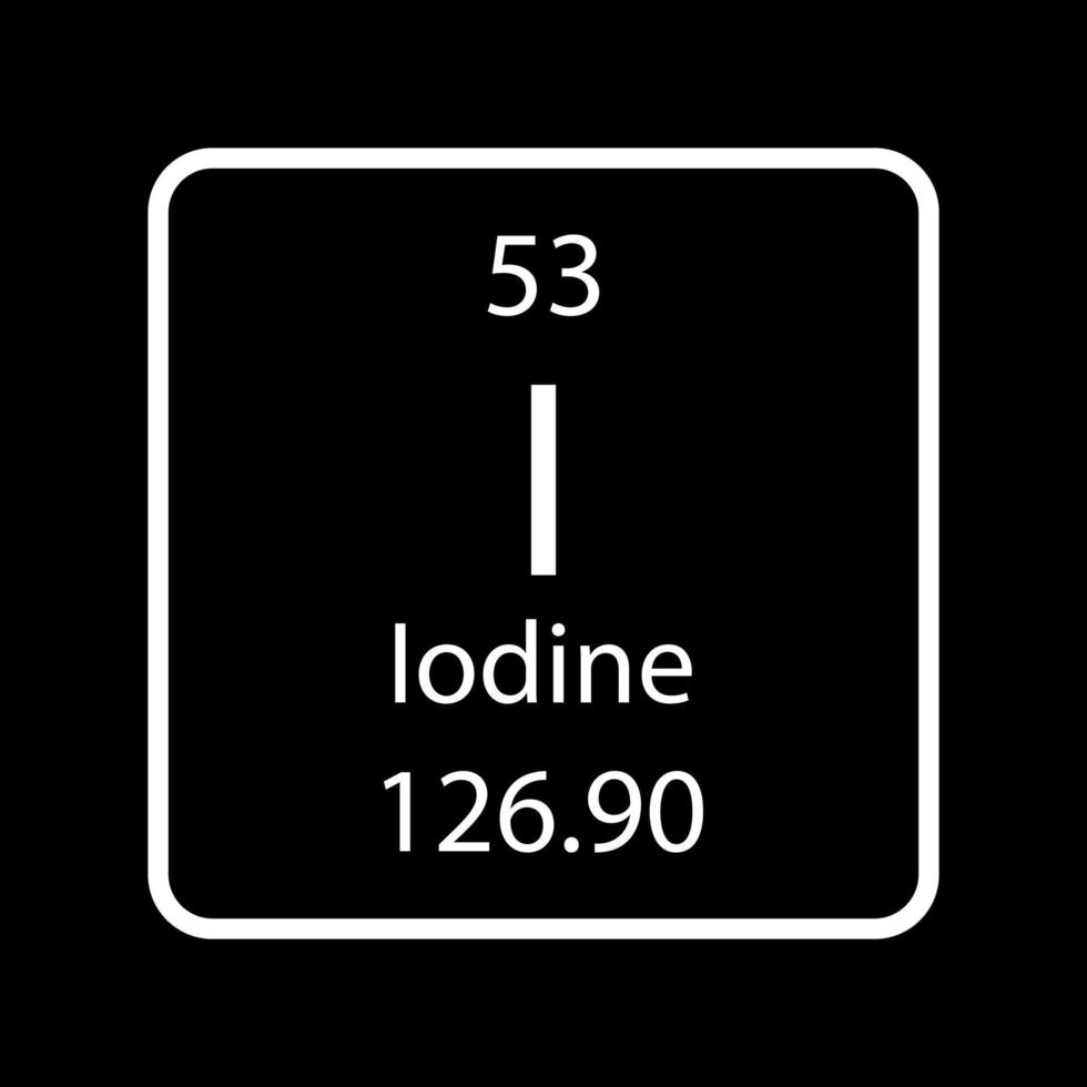 jodium symbool. scheikundig element van het periodiek systeem. vectorillustratie. vector