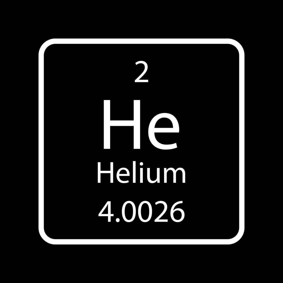 helium symbool. scheikundig element van het periodiek systeem. vectorillustratie. vector