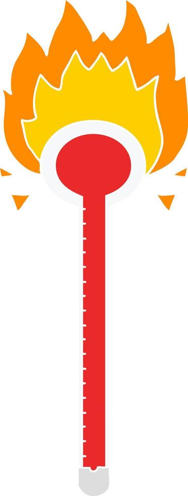 cartoon thermometer in effen kleurstijl vector