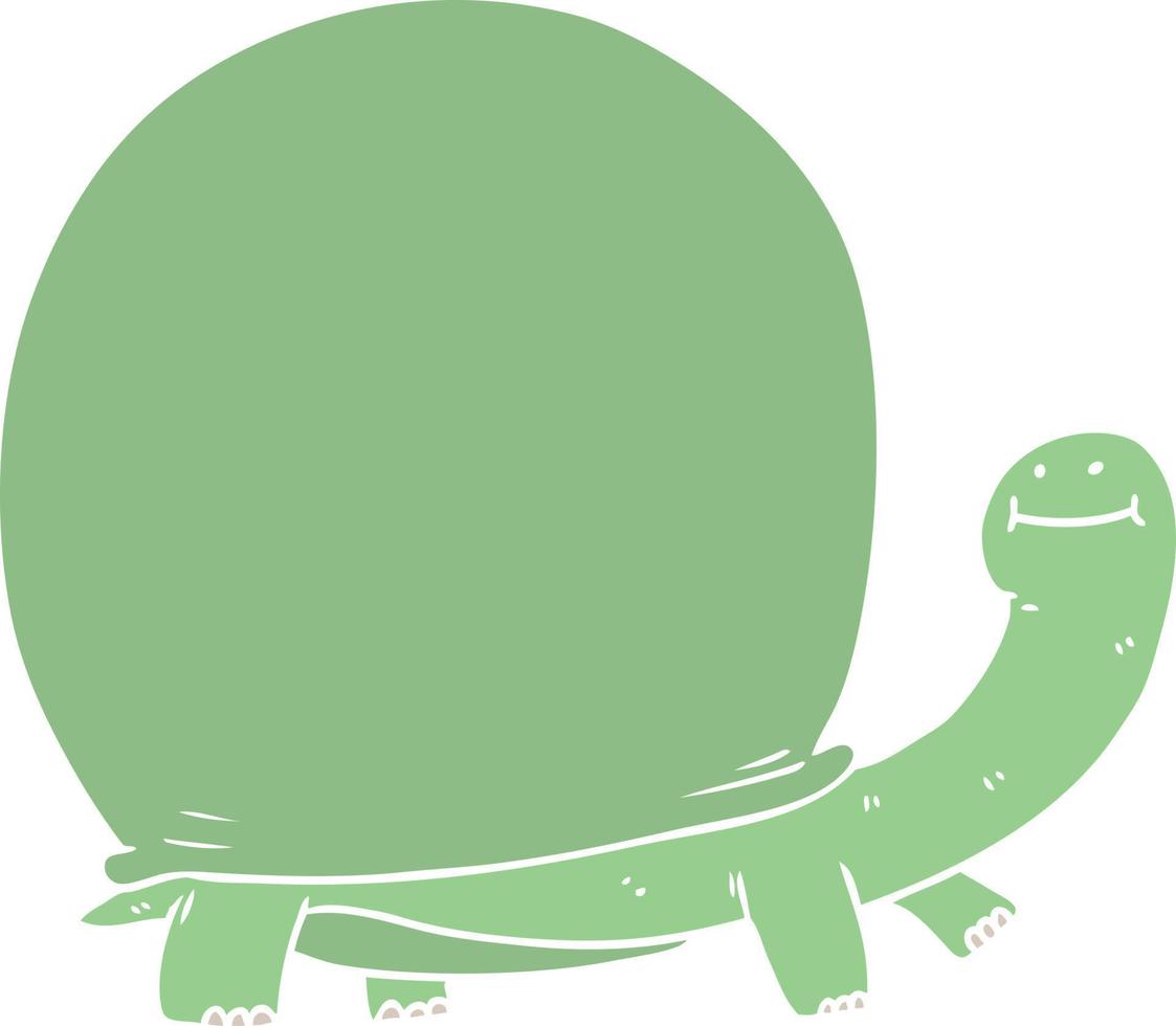 cartoon schildpad in platte kleurstijl vector