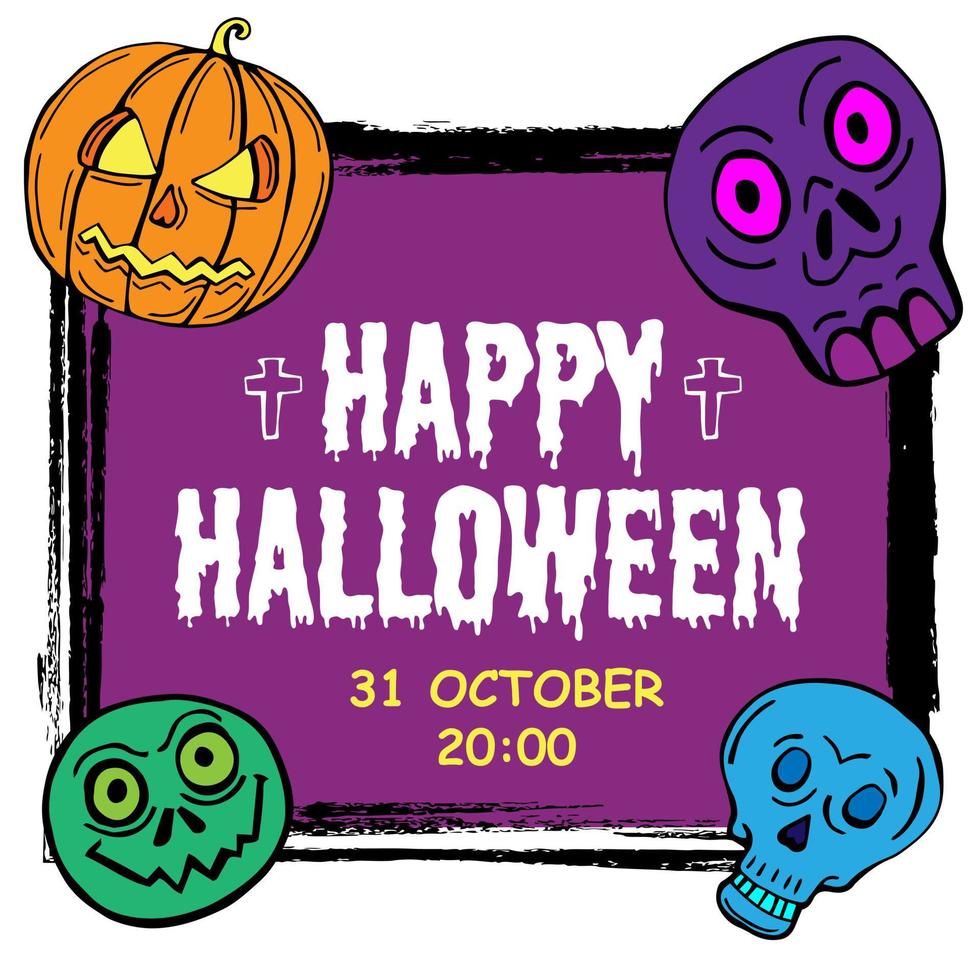 illustratie van de kaart van de halloween vector