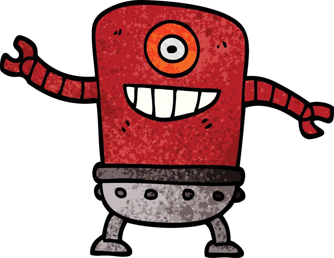 cartoon doodle robot vector