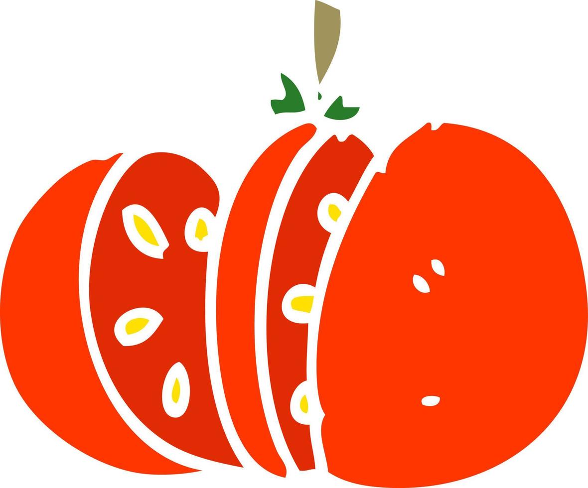tekenfilm tekening gesneden tomaat vector