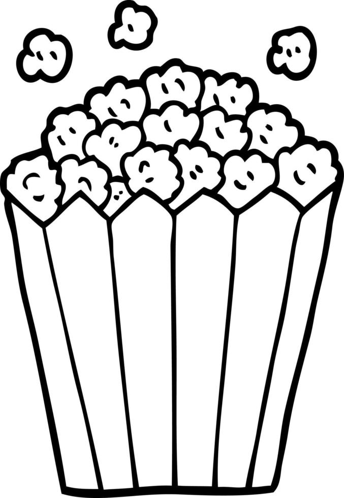 lijn tekening tekenfilm bioscoop popcorn vector