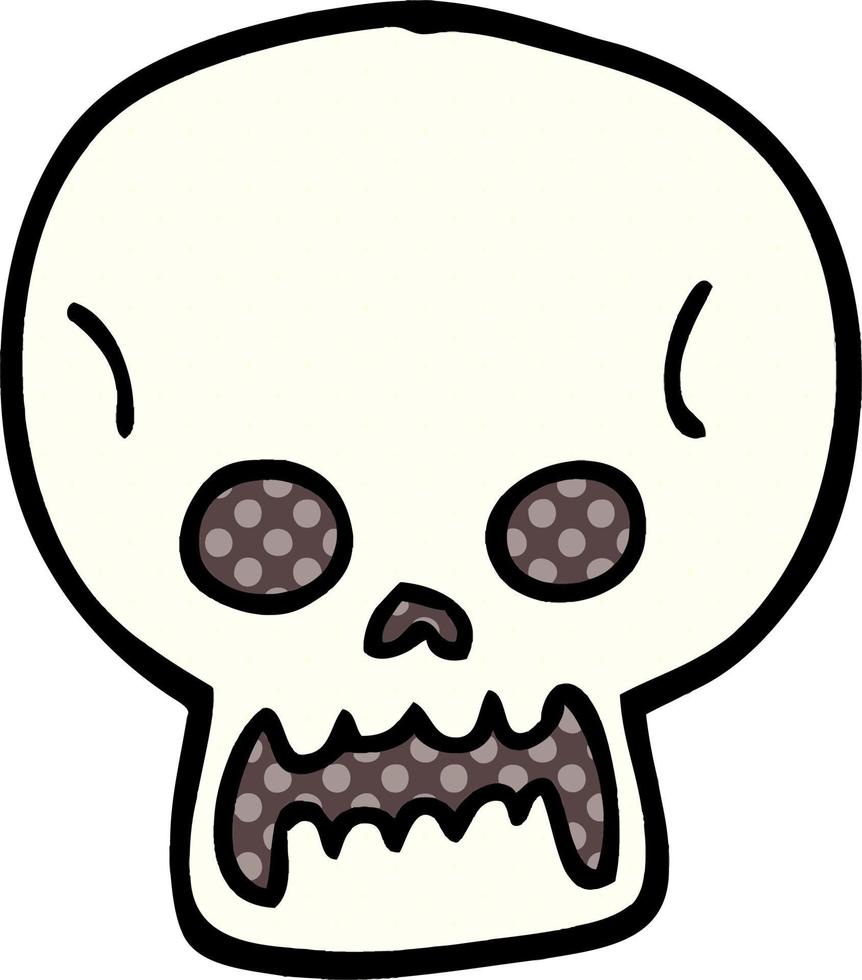 cartoon doodle halloween schedel vector