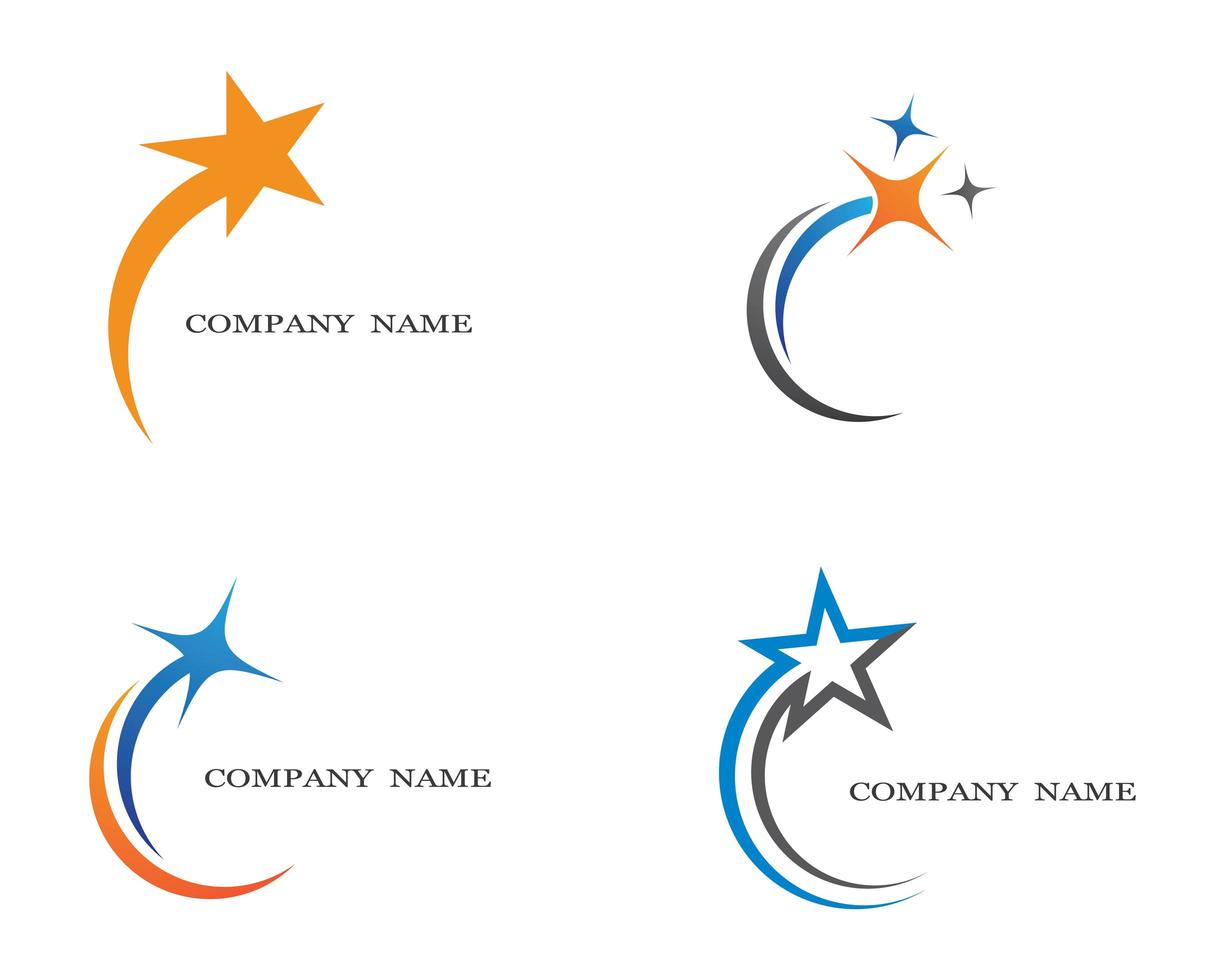 vallende ster logo set vector