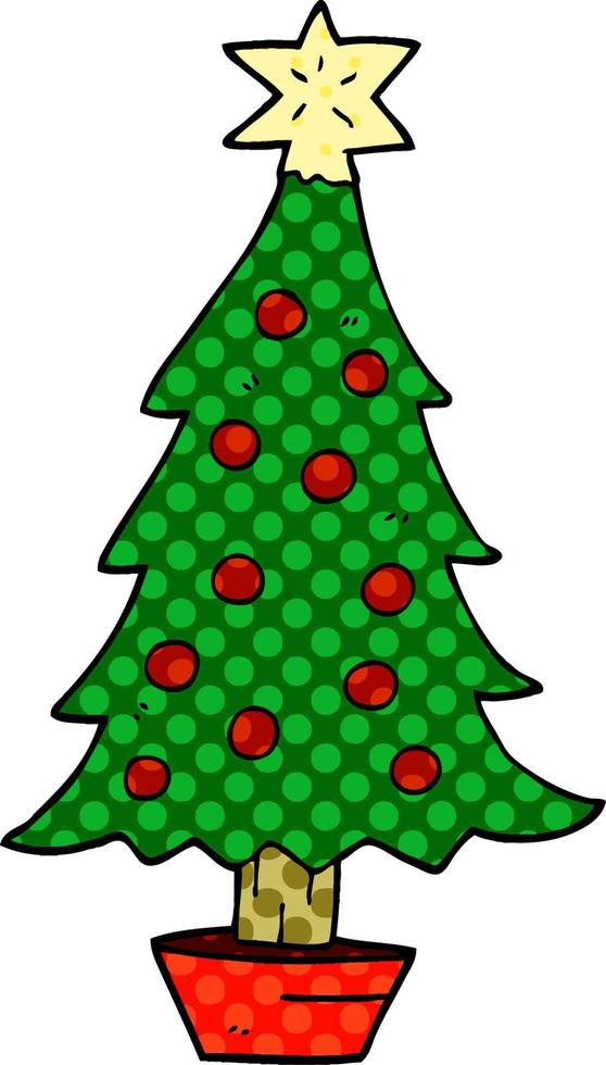 cartoon doodle kerstboom vector