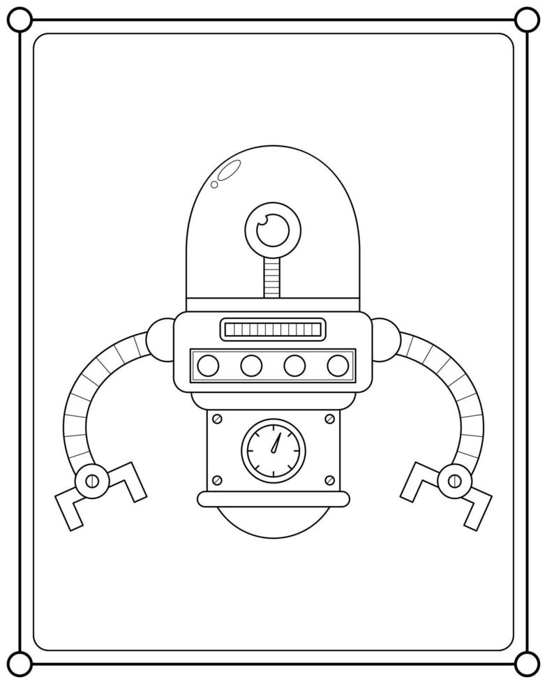 schattig robot geschikt voor kinderen kleur bladzijde vector illustratie