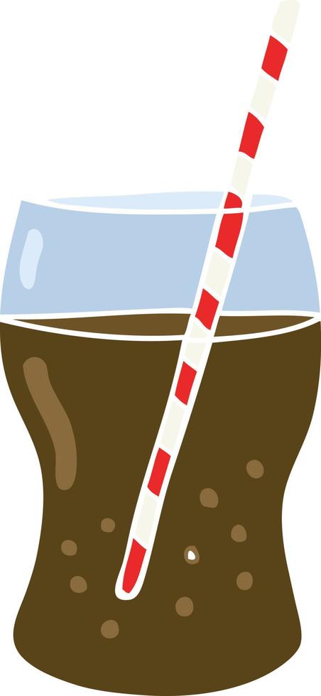 vlak kleur illustratie van een tekenfilm koolzuurhoudend drinken vector