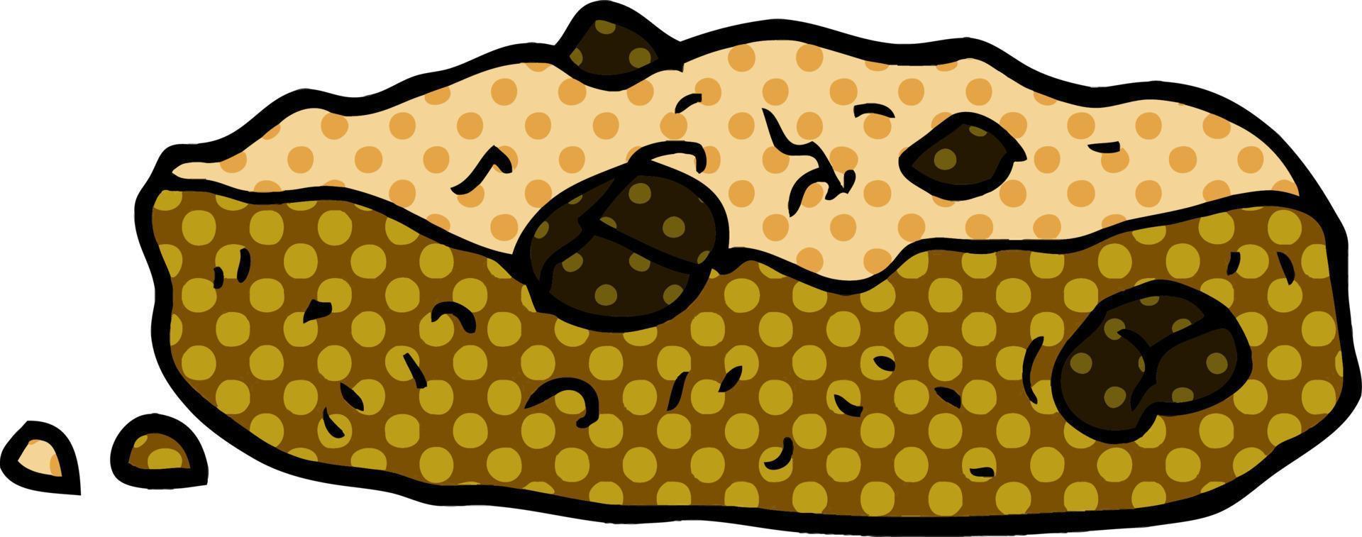 cartoon doodle chocoladeschilferkoekje vector