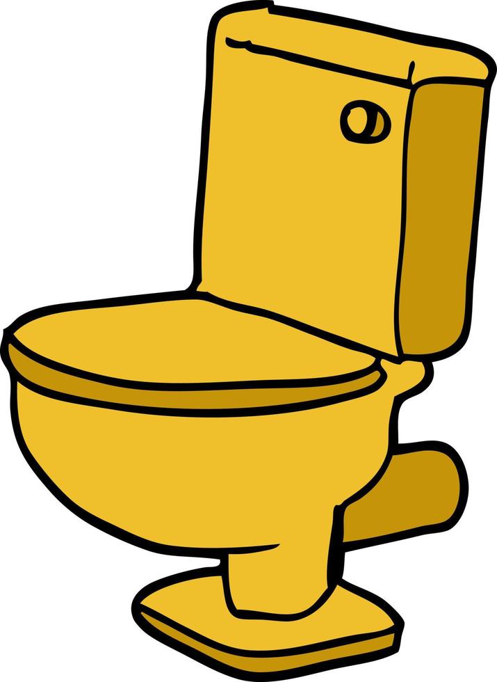 cartoon doodle gouden toilet vector