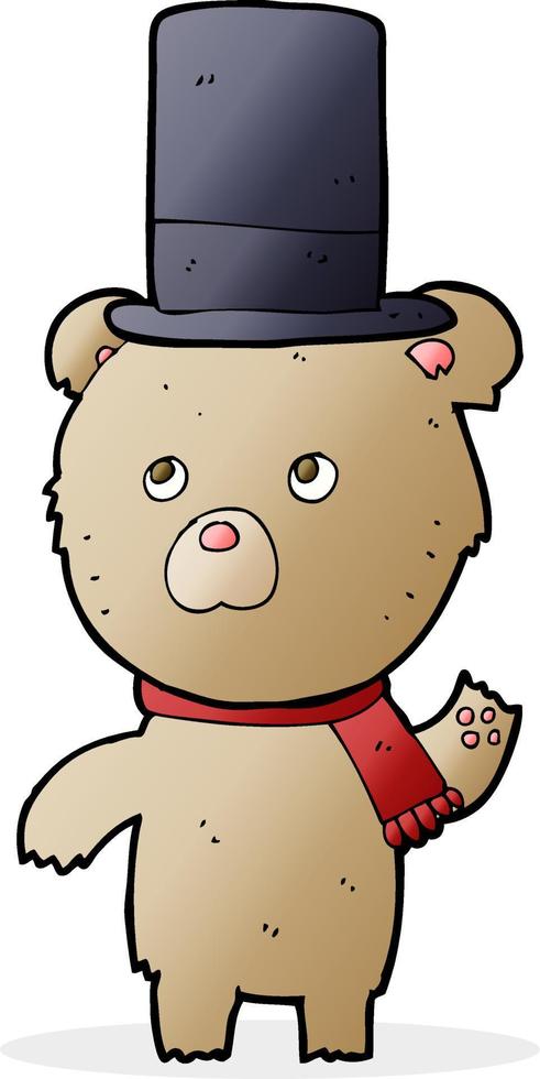tekenfilm beer in hoed vector