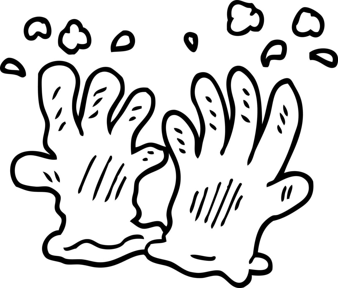 lijn tekening tekenfilm tuin handschoenen vector