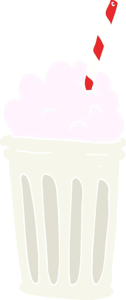 vlak kleur illustratie van een tekenfilm milkshake vector