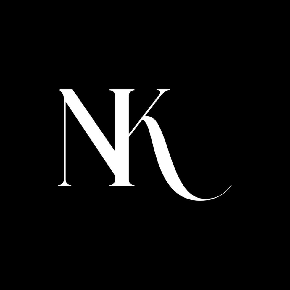 eerste brief nk logo vector vrij vector sjabloon