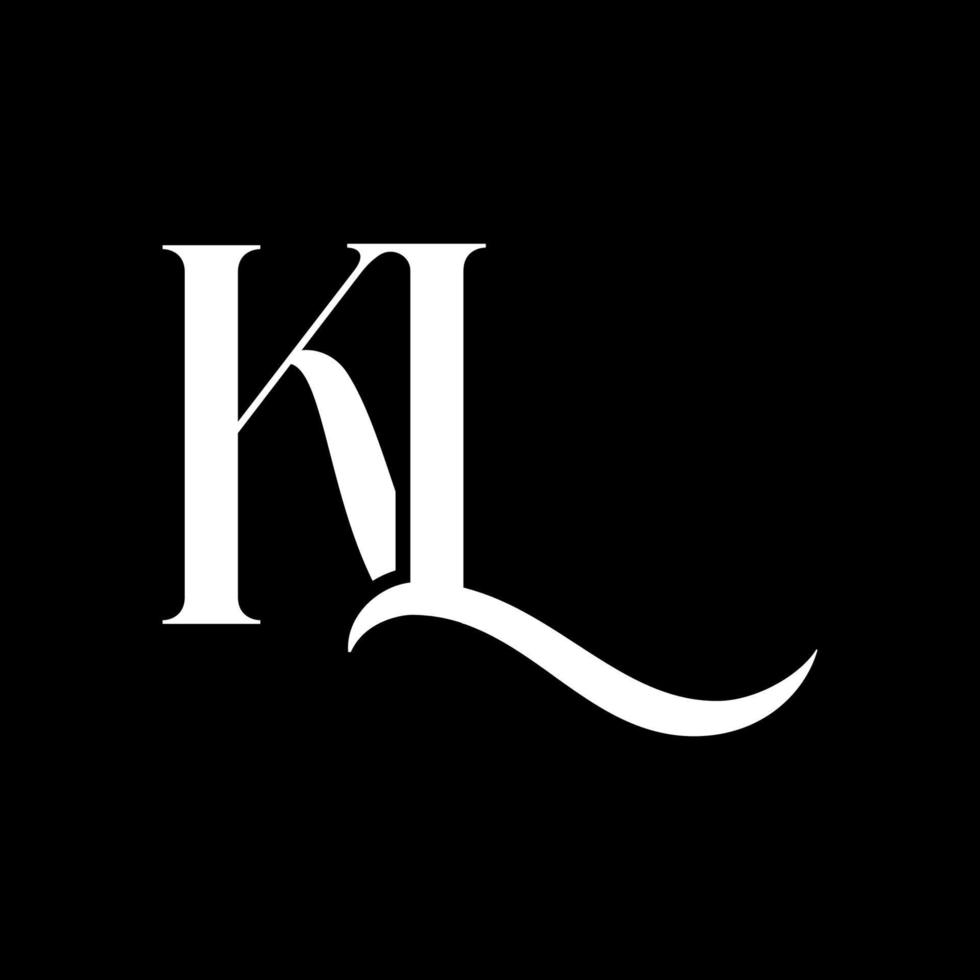 eerste brief kl logo vector vrij vector sjabloon