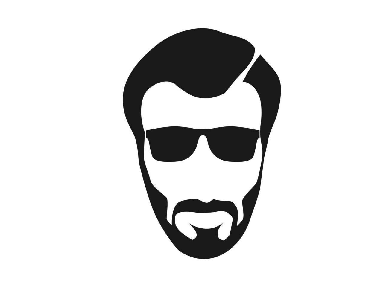 gebaard hipster gezicht zwart silhouet. vector illustratie