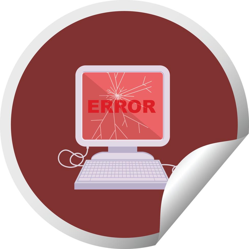 gebroken computer grafisch vector illustratie circulaire sticker