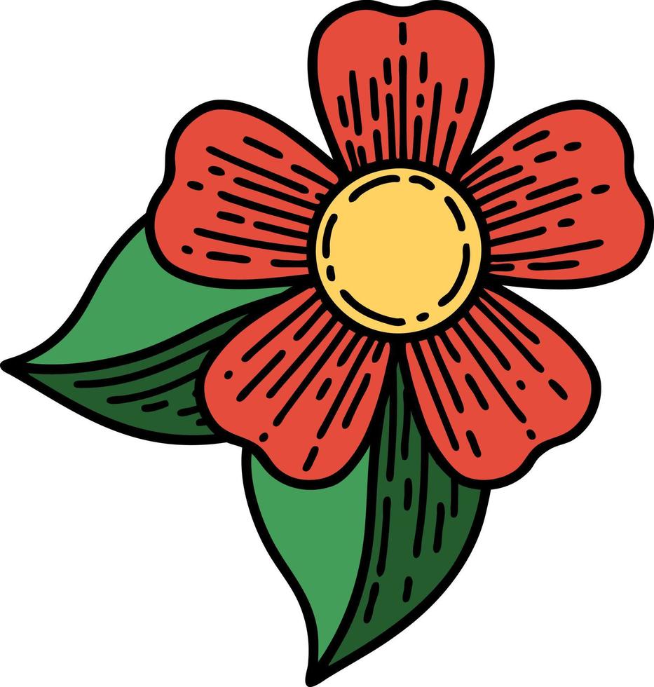 traditioneel tatoeëren van een bloem vector