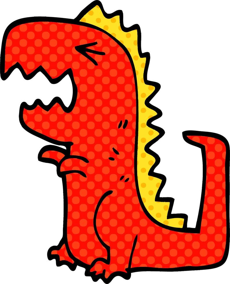 cartoon doodle brullende t rex vector