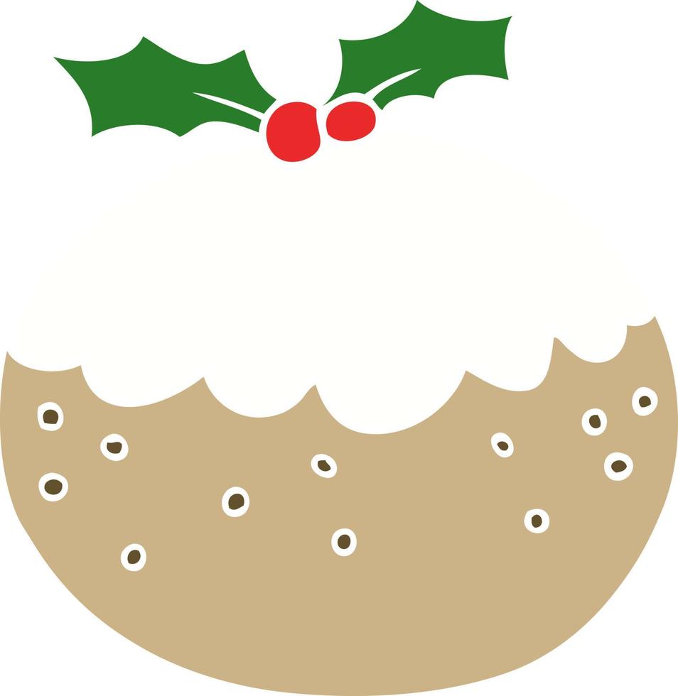 vlak kleur stijl tekenfilm Kerstmis pudding vector