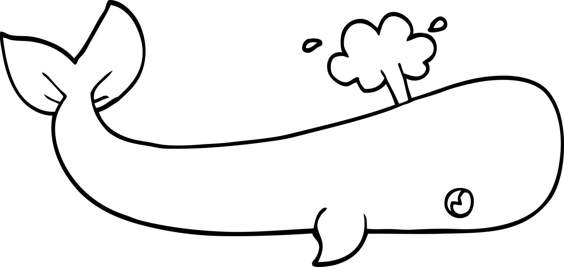 lijn tekening tekenfilm zee walvis vector