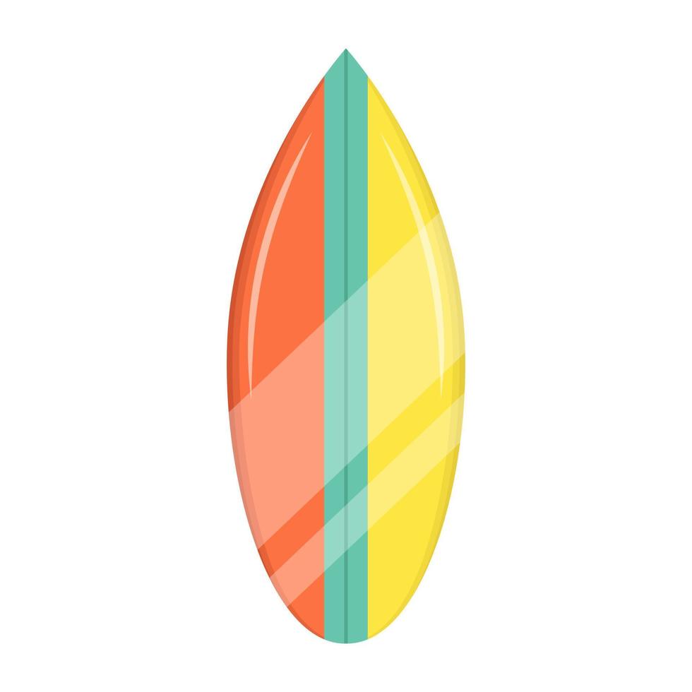 een vlak vector illustratie van een surfboard