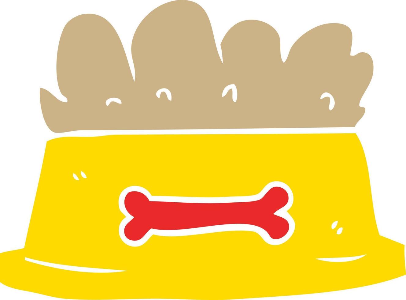 vlak kleur stijl tekenfilm kom van hond voedsel vector