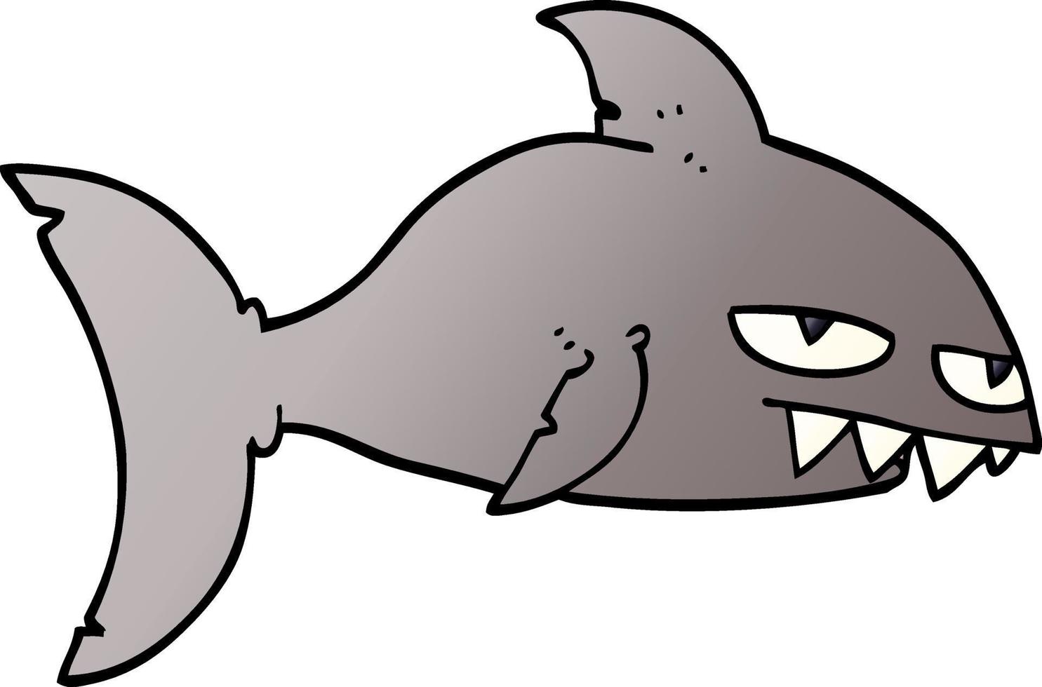 cartoon doodle dodelijke haai vector