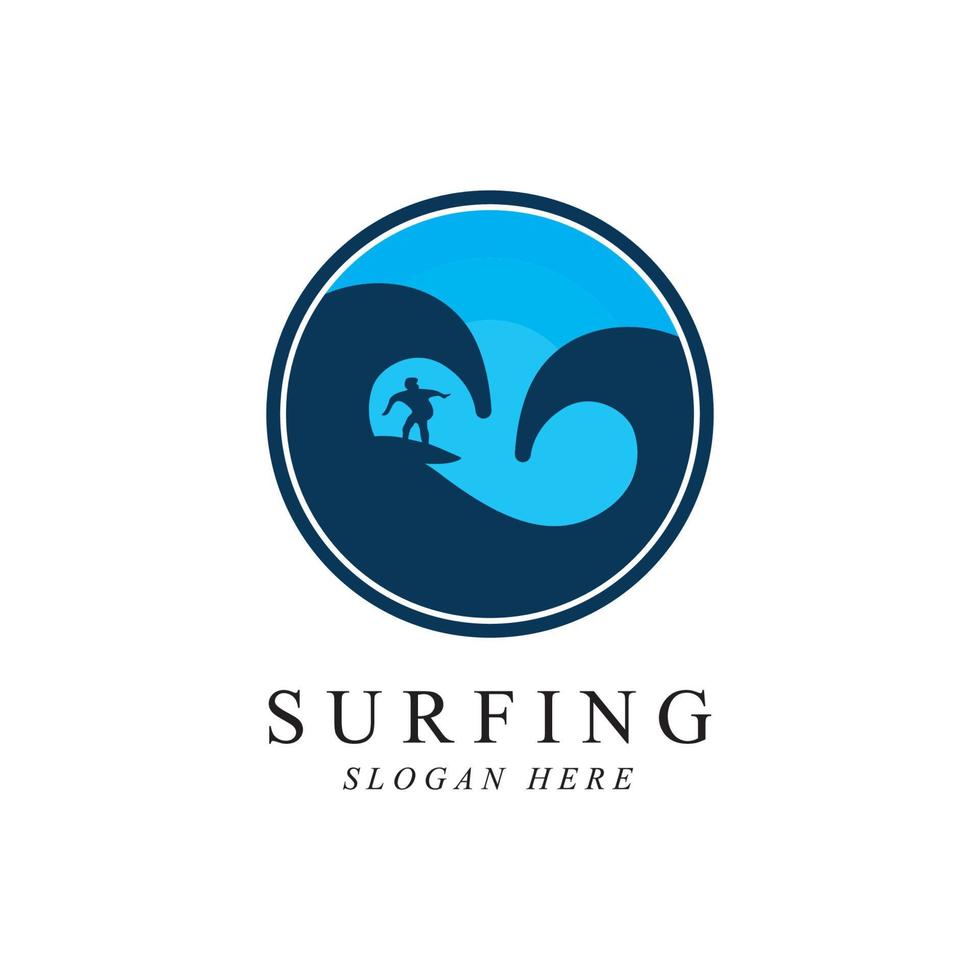 surfing logo vector sjabloon ontwerp