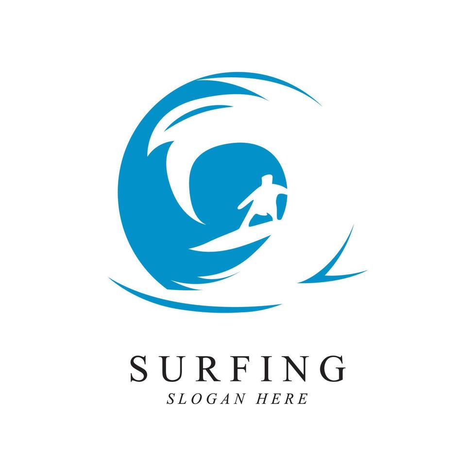 surfing logo vector sjabloon ontwerp