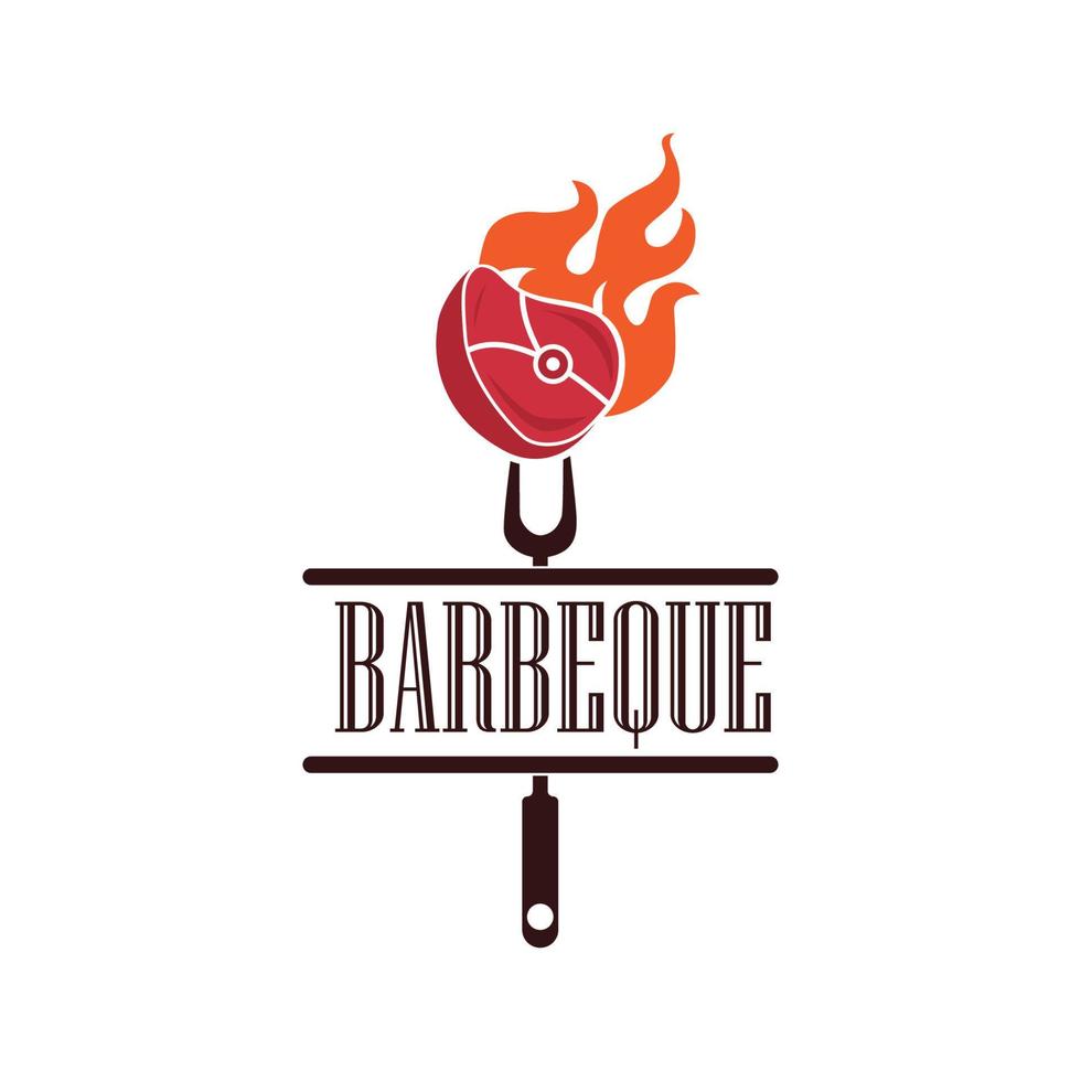 barbecue logo en symbool vector