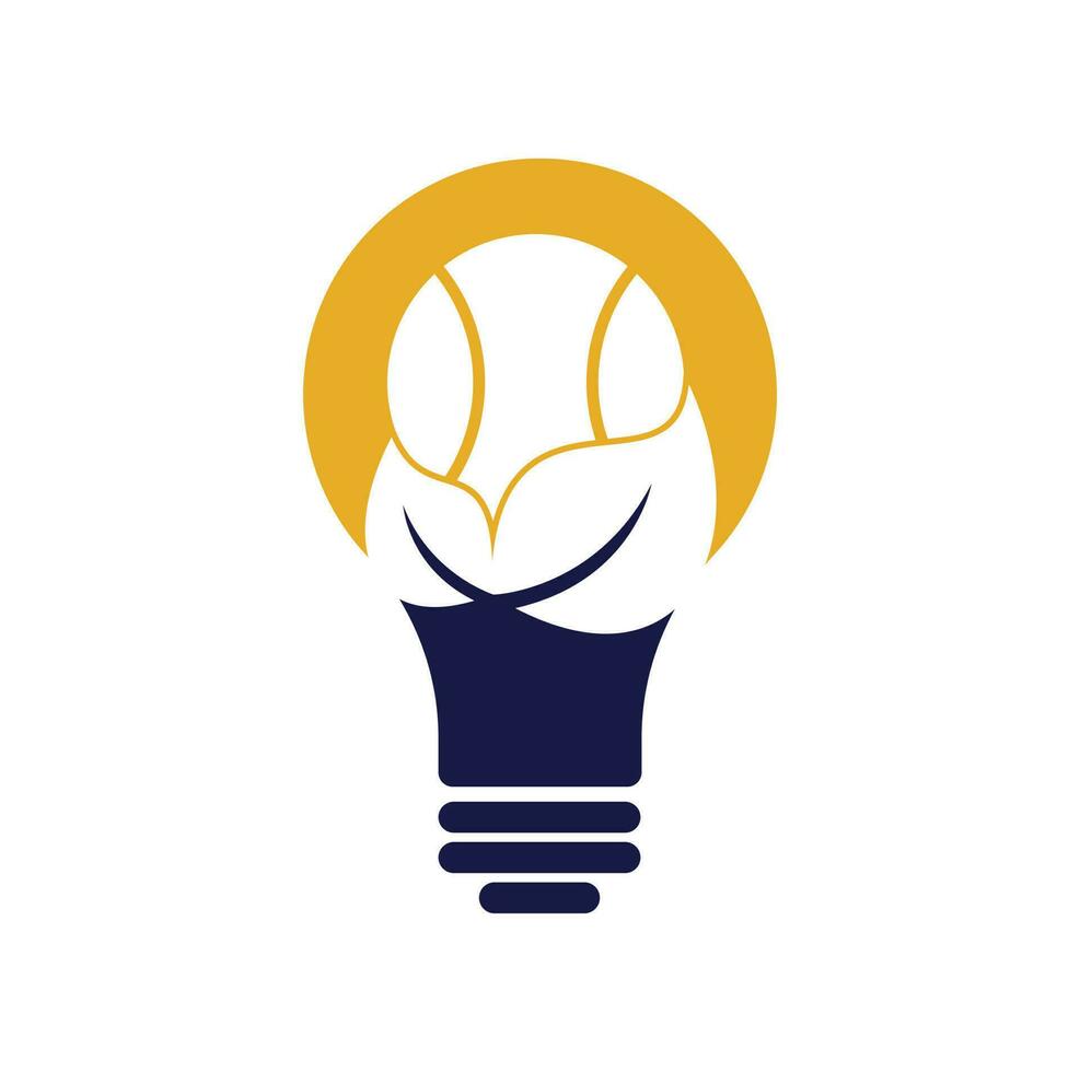 tennis blad lamp vorm concept vector logo ontwerp. spel en eco symbool of icoon.