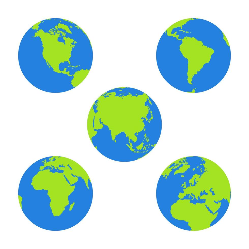 wereldbol platte ontwerpstijl op witte achtergrond vector