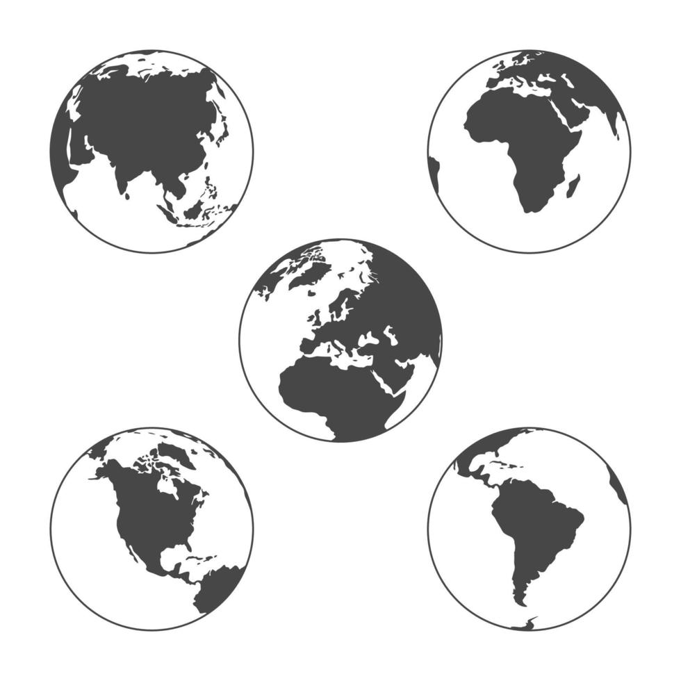 wereldbol platte ontwerpstijl op witte achtergrond vector