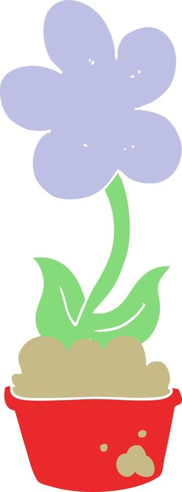 leuke cartoon bloem in effen kleur vector